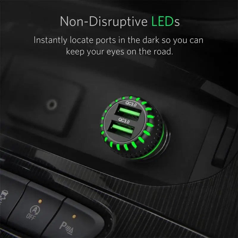 G1S Car Charger 12V-24V Phone Charging Adapter QC 3.0 Dual USB Car Charger G1S Car Charger 12V-24V Phone Charging Adapter QC 3.0 Dual USB Car Charger